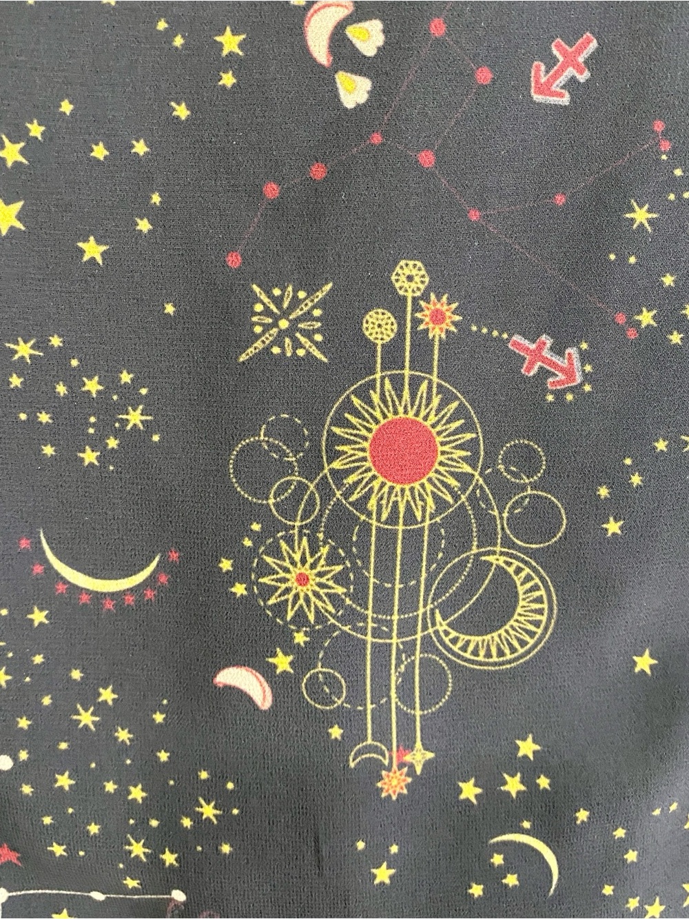 eShakti Custom Celestial Zodiac Constellation Button Front Pleated Dress - Picture 7 of 15